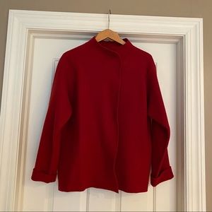 Eileen Fisher Deep Red Wool Jacket Small